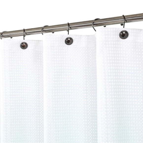 WEST LAKE Waffle Fabric Shower Curtain Aqua Ombre Decorative Spa Bathroom Shower - Picture 6 of 9